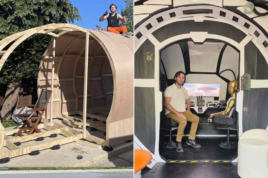 Sci-Fi Lover Spends $12K Building Spaceship in His Backyard, Complete with a Bed and Full Bar (Exclusive)