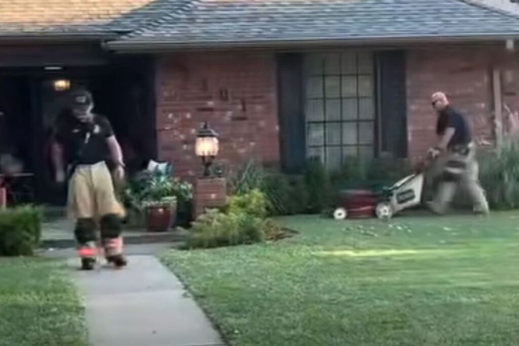 Man Is Rushed to the Hospital While Mowing His Lawn, So Firefighters Finish the Job Before Leaving