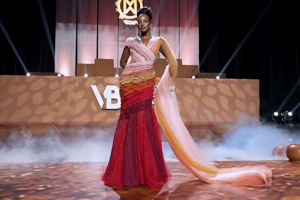 Miss World Uganda Wears Gown Inspired by the 7 Layers of a C-Section and the ‘Extraordinary Journey’ of Childbirth