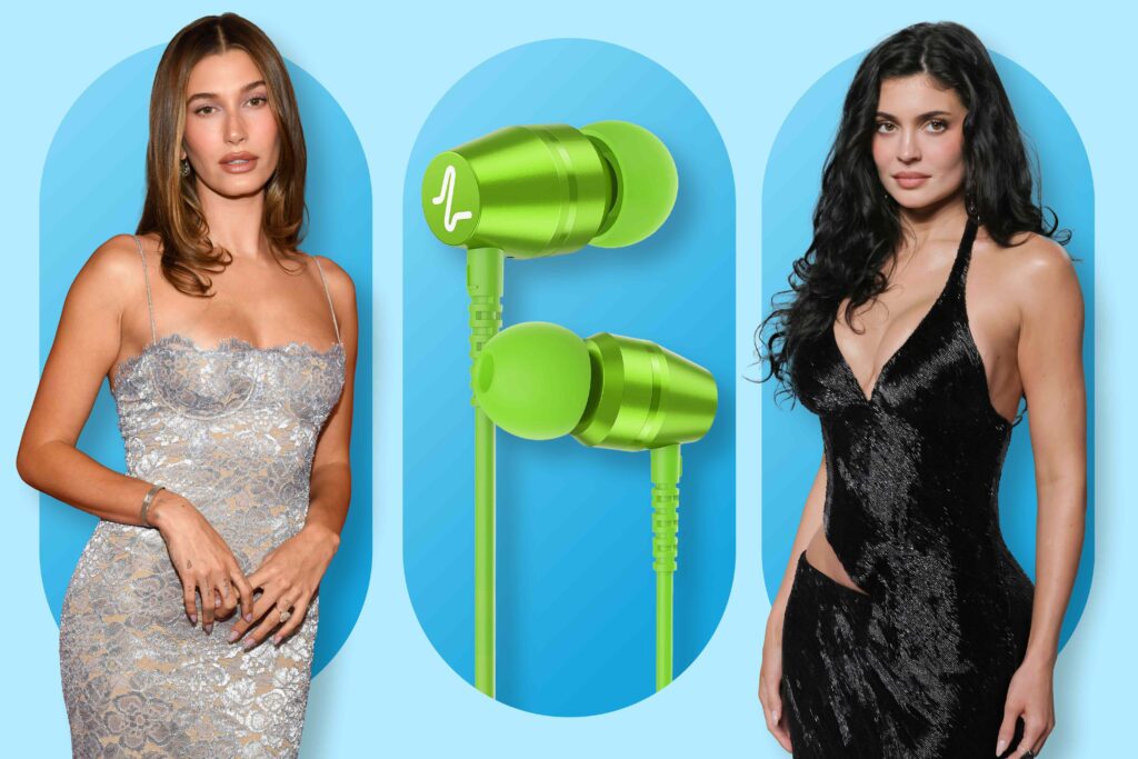 Hailey Bieber and Kylie Jenner Are Making Wired Headphones Cool Again — Grab Your Own Neon Green Pair for Just $20
