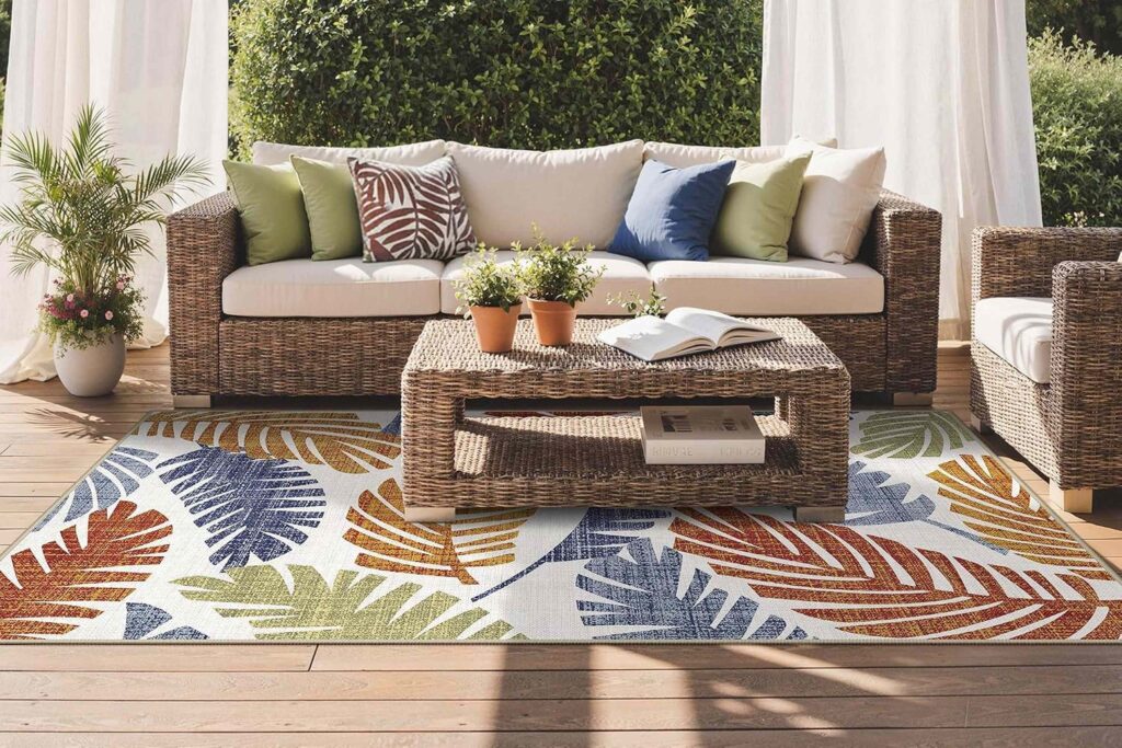 We Found a $35 Outdoor Patio Rug That Gives Porches, Balconies, and Decks an Instant Fall Glow-Up