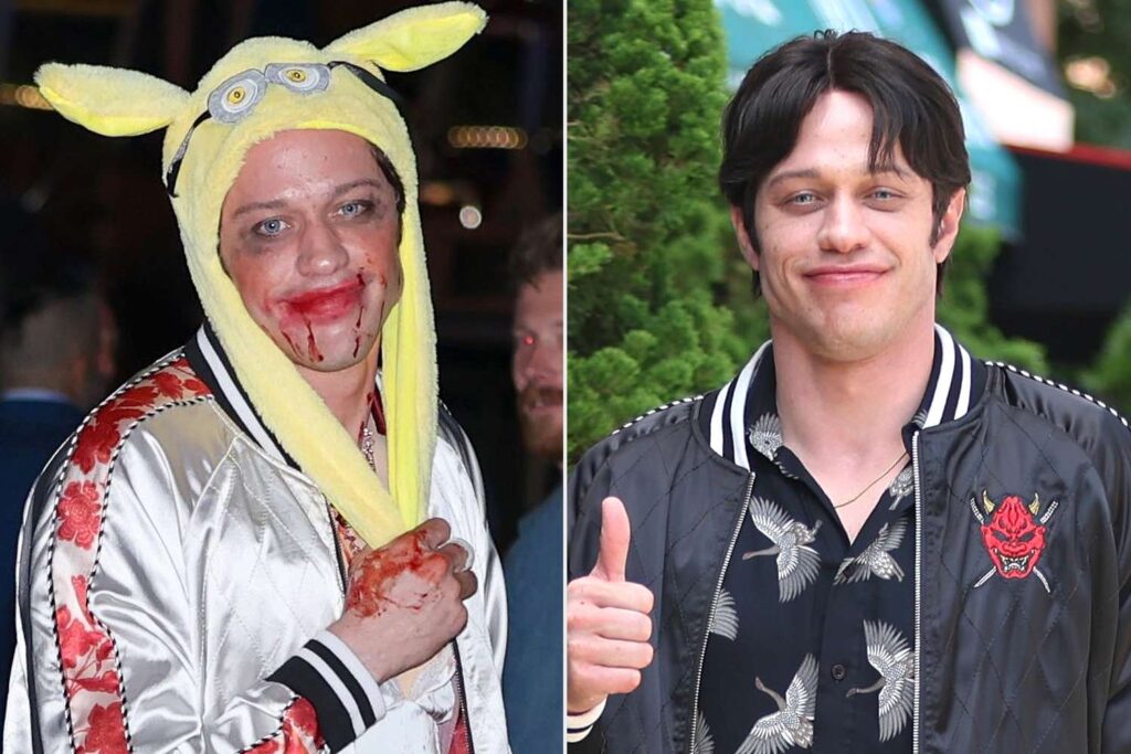 Pete Davidson Is Unrecognizable with New Hairdo and Blue Contacts on Set of “Tommy Karate”