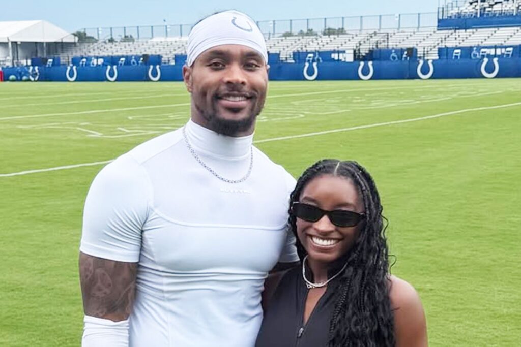Simone Biles Cozies Up to Husband Jonathan Owens at Colts Practice as He Starts Ninth NFL Season