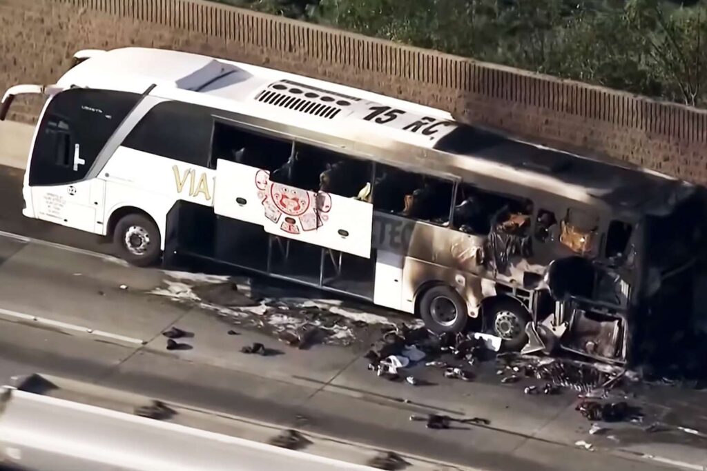 Passenger Dies After Fire Breaks Out on Tour Bus Carrying Propane Tanks in Calif.