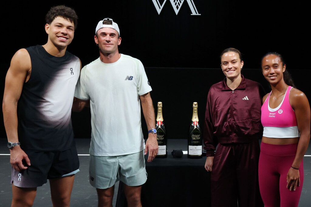 Waldorf Astoria Hosts ‘Intimate’ Exhibition with Ben Shelton, Tommy Paul and More on Tennis Courts in its ‘Historic’ Hotel Ballroom