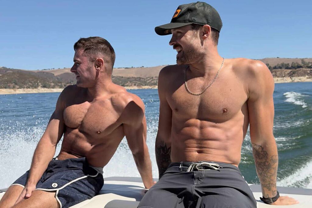 Brothers Zac Efron and Dylan Efron Put Abs on Full Display in Boat Day Photos