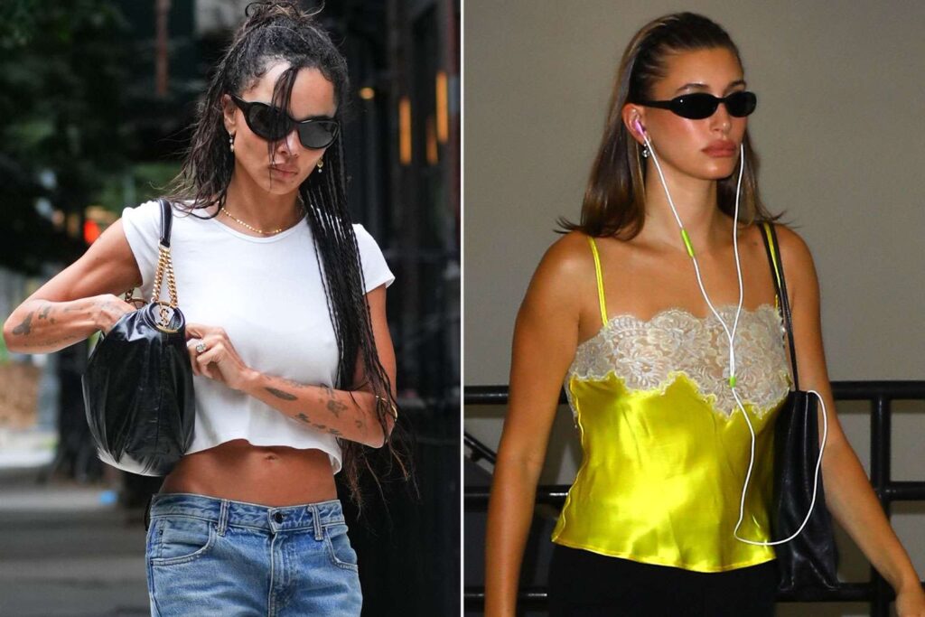 Zoë Kravitz, Hailey Bieber, and More Celebs Are Ditching Dainty Purses for Spacious Shoulder Bags — Shop the Trend