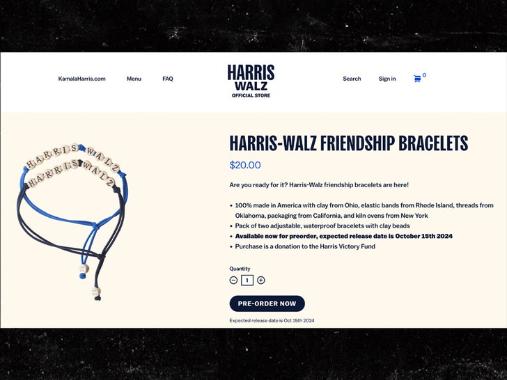 harris and walz friendship bracelet 1