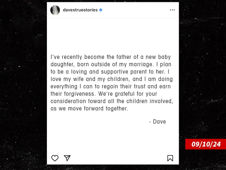 dave grohl post about baby.