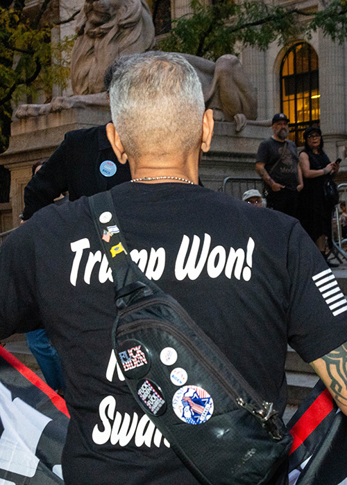 A Trump Supporter Wears a ‘Trump Won’ Shirt