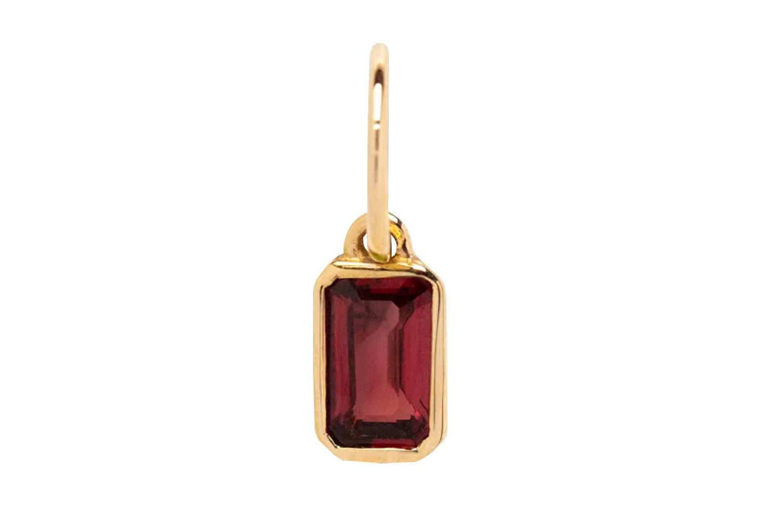 Local Eclectic Solid Gold Birthstone Baguette Charm