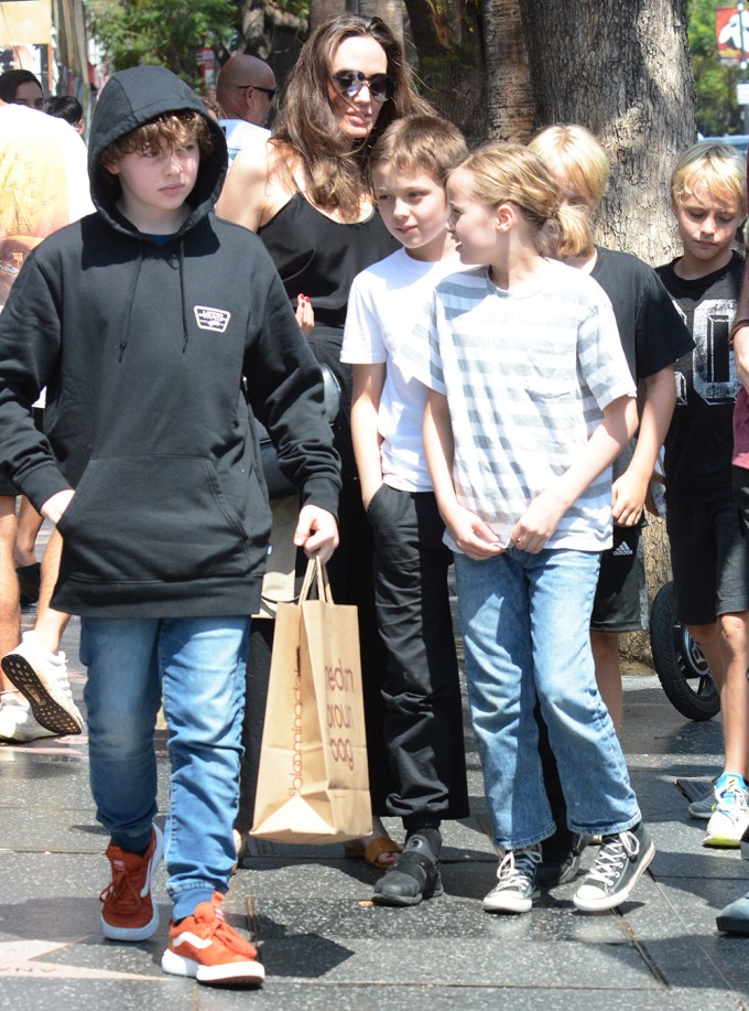 Angelina Jolie Takes the Kids Out With Their Friends