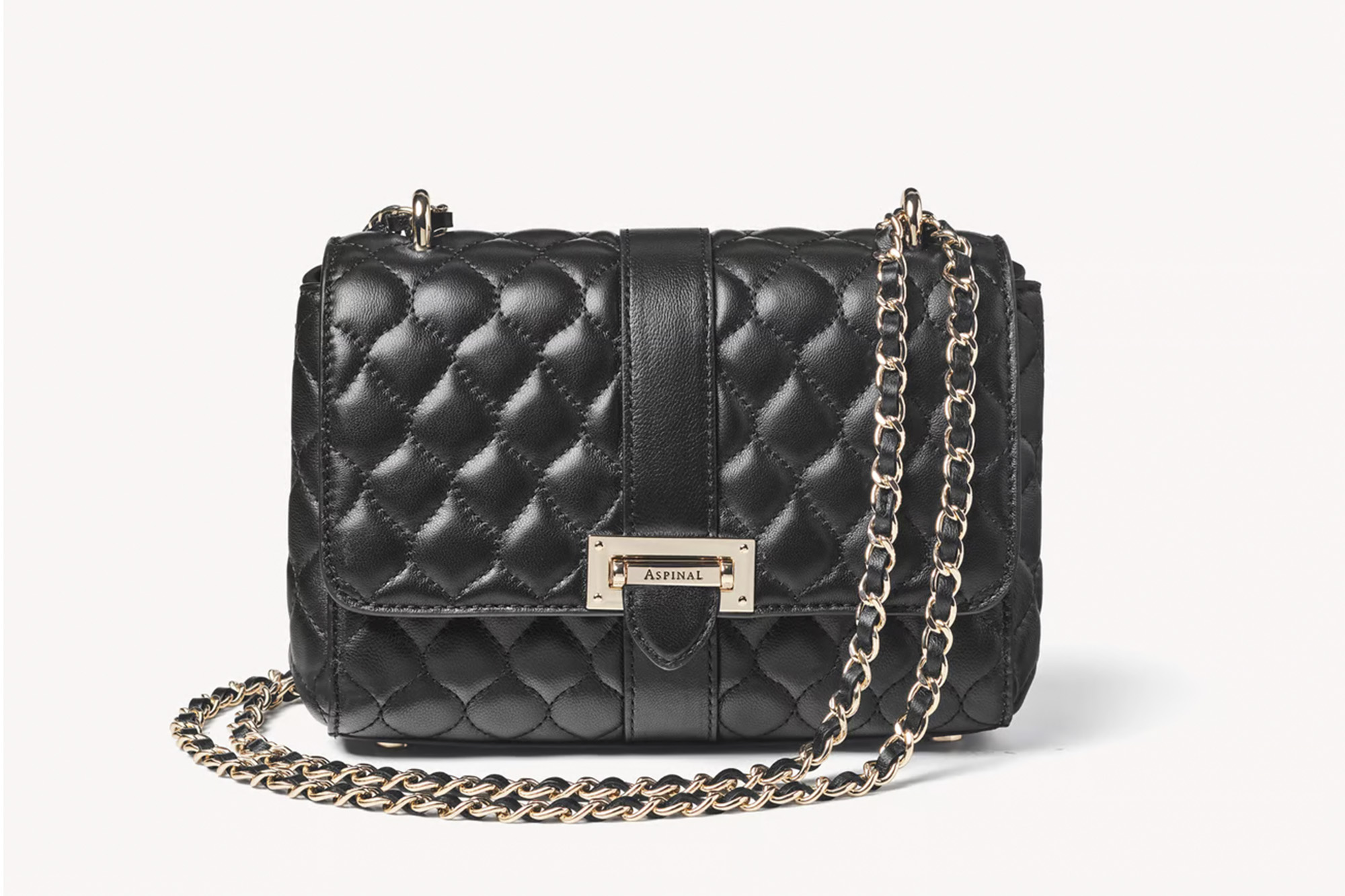 A black quilted bag