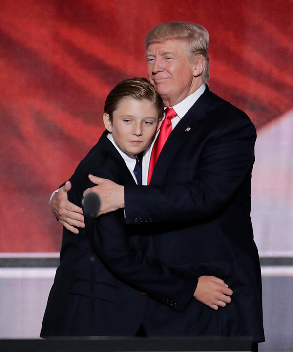 Donald Trump Hugs His Son