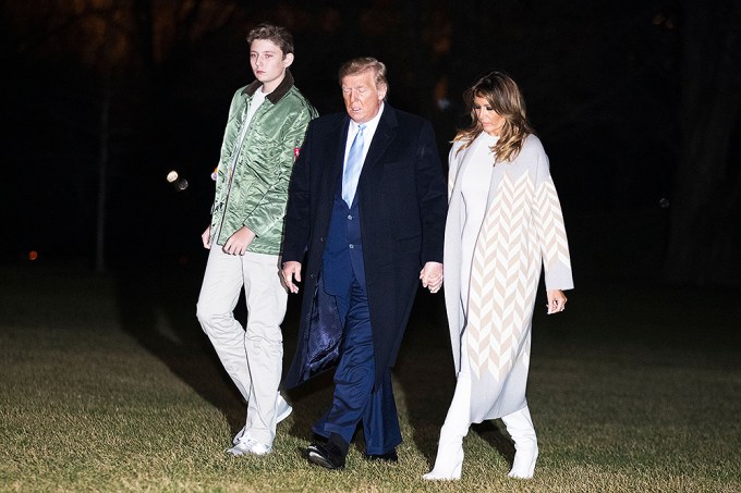 Barron Trump Returns To Washington, D.C. After NYE 2020