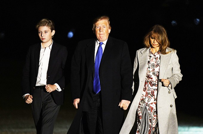 Barron Trump Matches His Dad’s Black Jacket