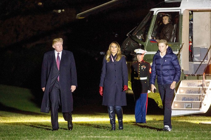 Barron Trump Leaves Marine One