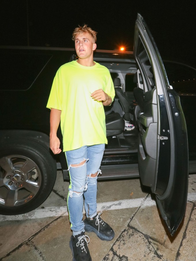 Jake Paul wearing an obnoxious yellow shirt