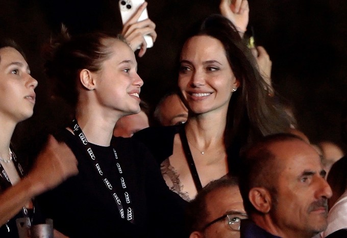 Angelina Jolie & Shiloh at a Maneskin Concert