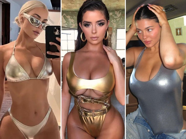 Shining Stars In Metallic Swimwear