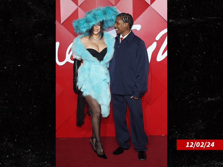 Rihanna and ASAP Rocky attends The Fashion Awards 2024 Presented by Pandora at the Royal Albert Hall on December 02, 2024