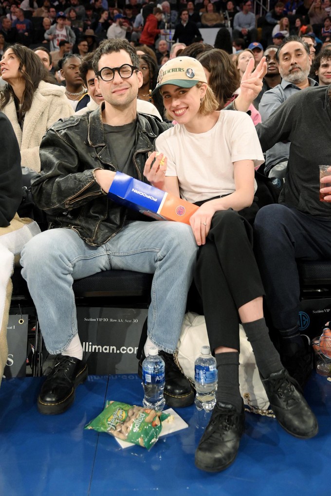 Jack Antonoff & Margaret Qualley at New York Knicks Game