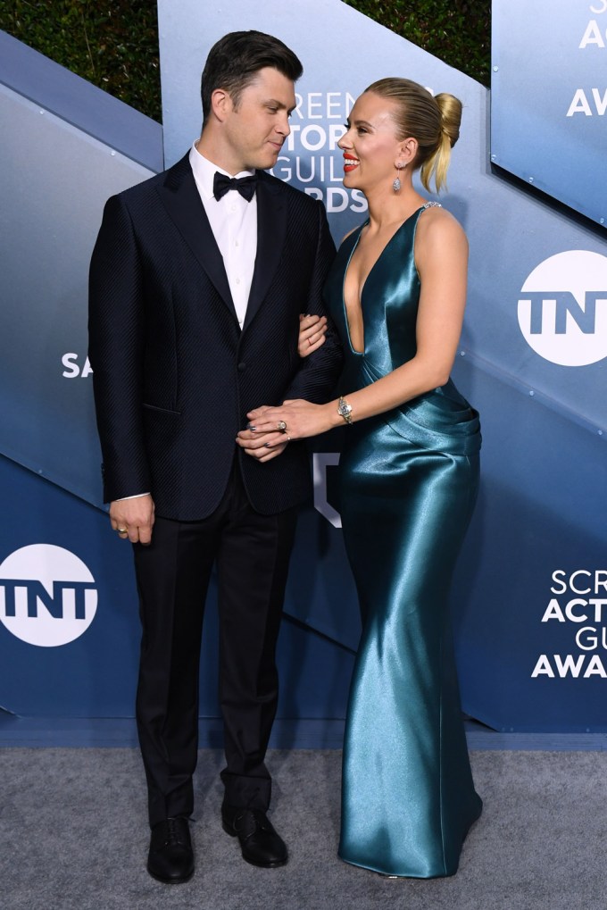 Colin Jost and Scarlett Johansson at the 26th Annual Screen Actors Guild Awards