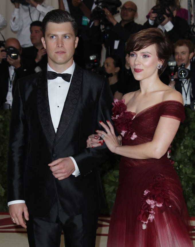 Scarlett Johansson & Colin Jost attend the 2018 Met Gala