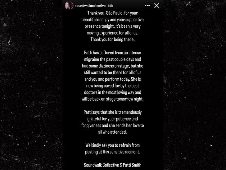 patti smith statement instagram sub