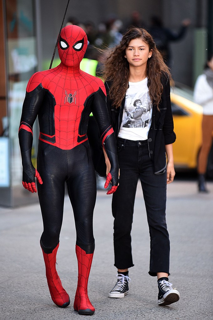 Zendaya & Tom Holland In 2018 On Set