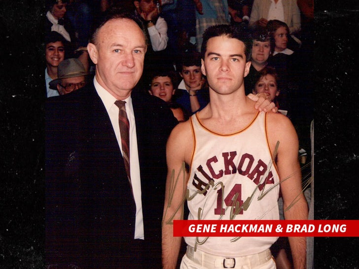 Brad Long with Gene Hackman on Set of Hoosiers Permission from Brad Long no credit