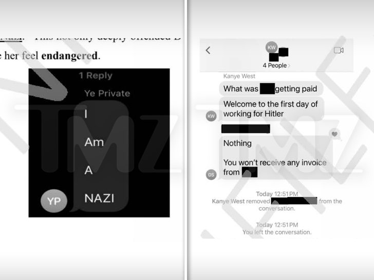 kanye west alleged text messages nazi 1