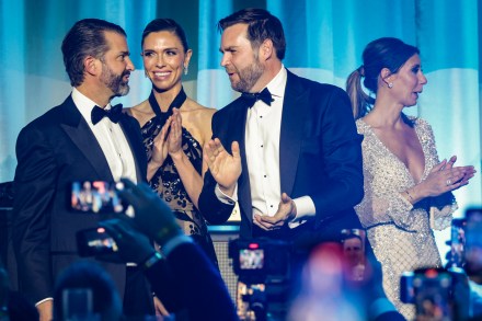 WASHINGTON, DC - JANUARY 19: (from left to right) Donald Trump Jr., Bettina Anderson, U.S. Vice President-elect JD Vance, and Alina Habba, Senior Advisor to President Donald J. Trump, attend the Turning Point USA Inaugural-Eve Ball at the Salamander Hotel on January 19, 2025 in Washington, DC. (Photo by Samuel Corum/Getty Images)