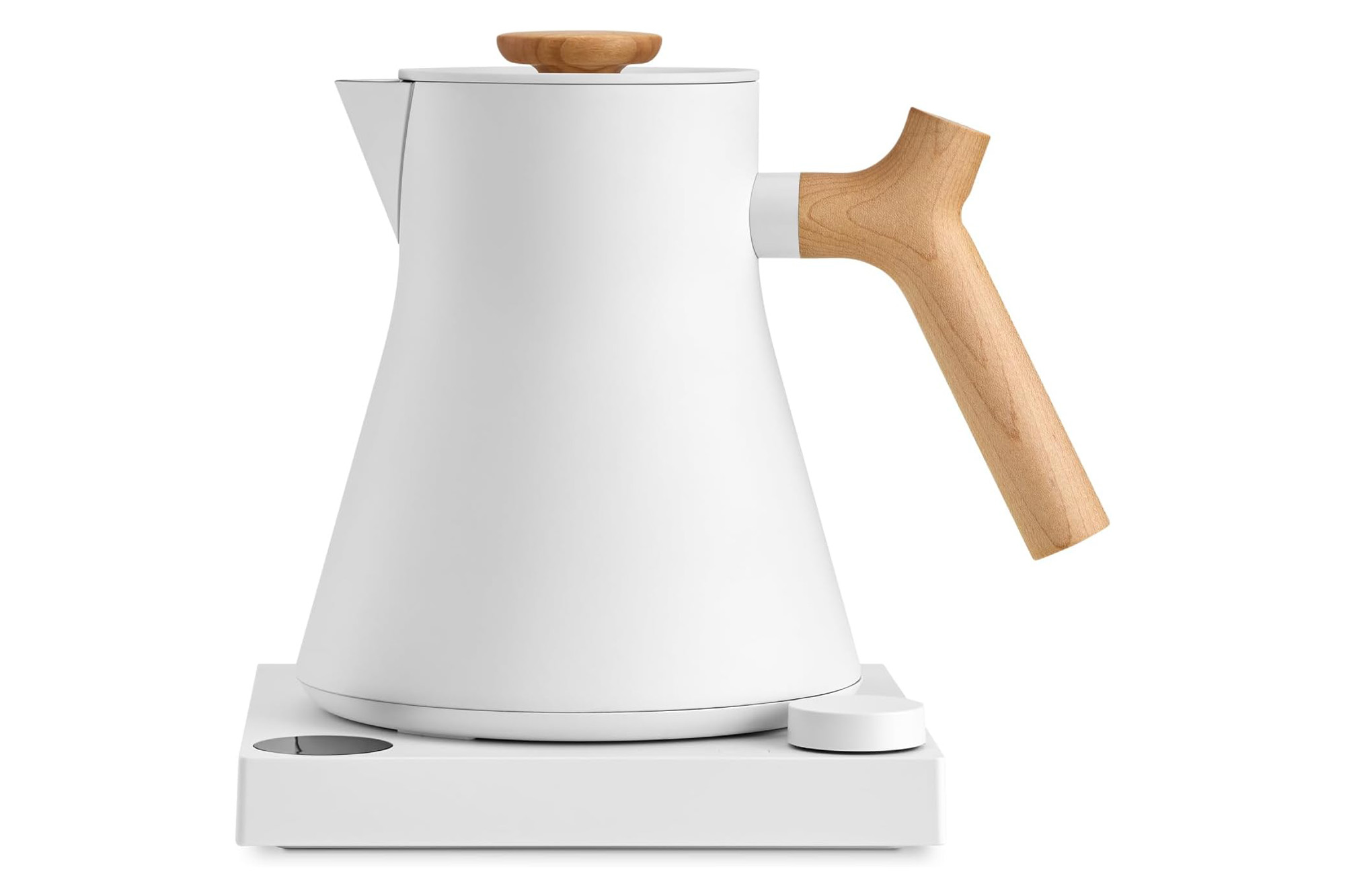 A white tea kettle