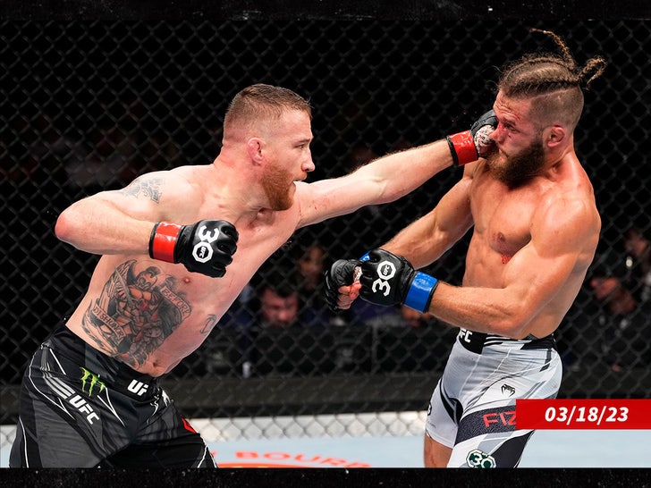 Justin Gaethje punches Rafael Fiziev sub getty swipe