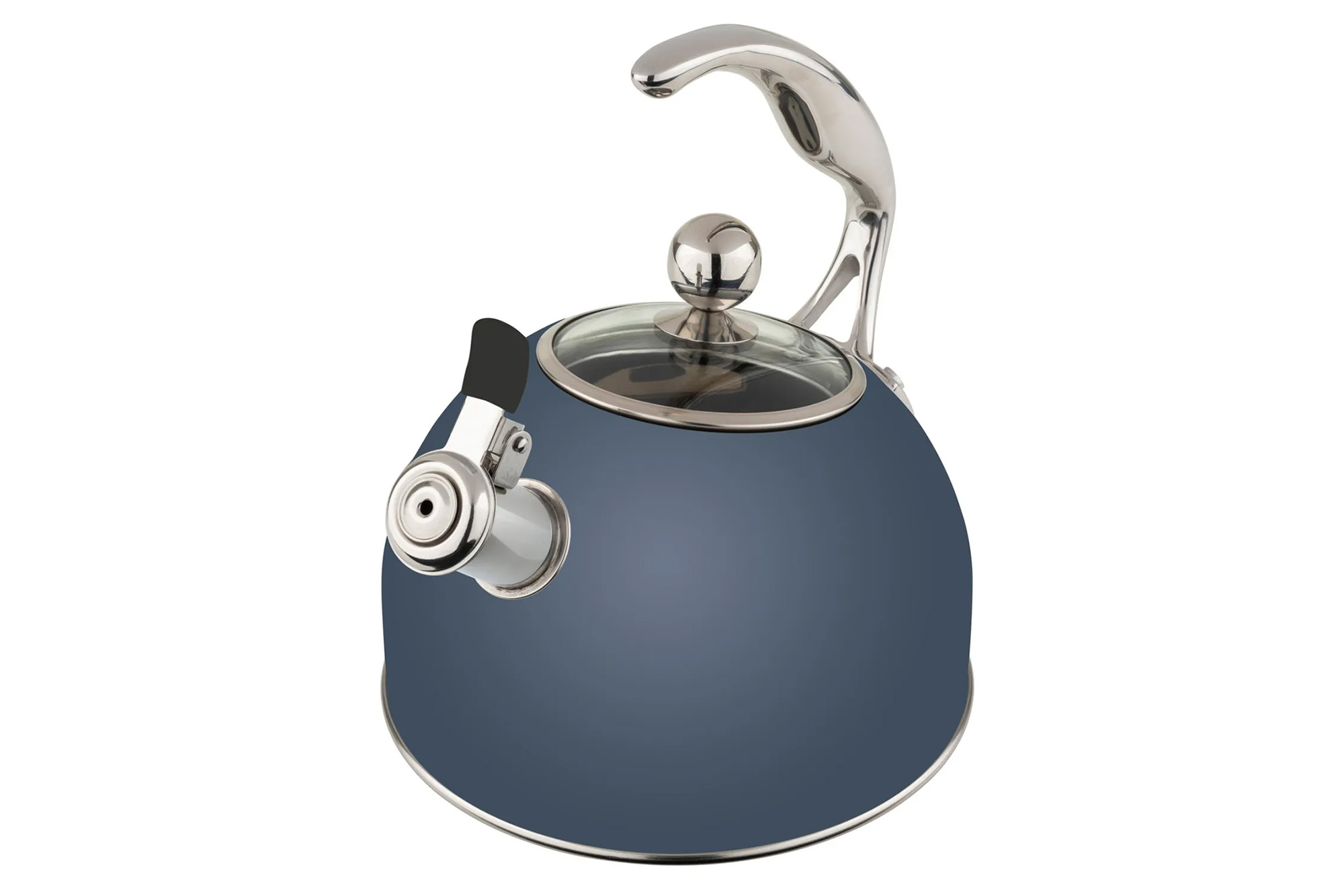 a blue tea kettle