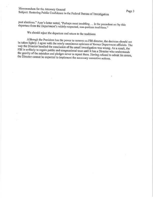 White House Fires James Comey