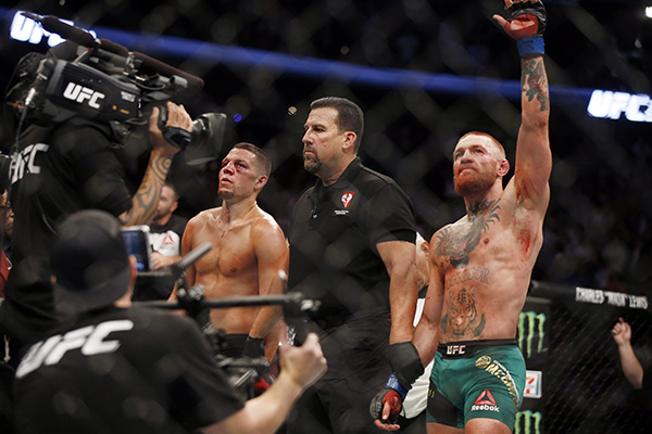 Conor McGregor wins against Nate Diaz