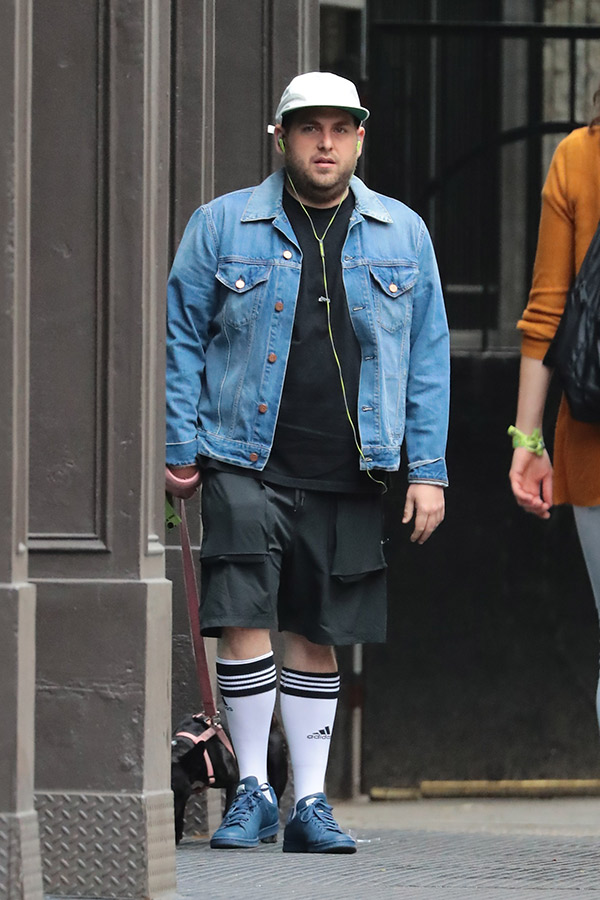 Jonah Hills Carries a Skateboard in 2016