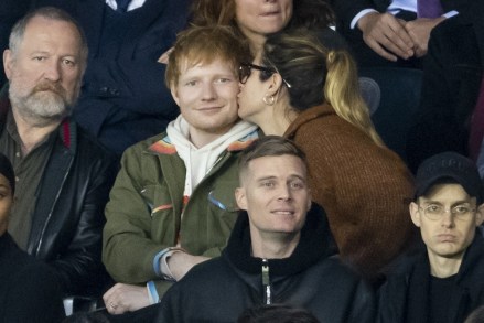 Paris, FRANCE  - Ed Sheeran and other celebrities watching the victory of PSG (2) against Manchester City (0) on the second day of the Champions League at the Parc des Princes in Paris.Pictured: Ed Sheeran, Cherry SeabornBACKGRID USA 28 SEPTEMBER 2021 BYLINE MUST READ: Best Image / BACKGRIDUSA: +1 310 798 9111 / usasales@backgrid.comUK: +44 208 344 2007 / uksales@backgrid.com*UK Clients - Pictures Containing ChildrenPlease Pixelate Face Prior To Publication*