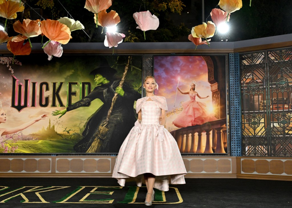 LOS ANGELES, CALIFORNIA - NOVEMBER 09: Ariana Grande attends the Los Angeles Premiere of Universal Pictures "Wicked" at Dorothy Chandler Pavilion on November 09, 2024 in Los Angeles, California. (Photo by Axelle/Bauer-Griffin/FilmMagic)