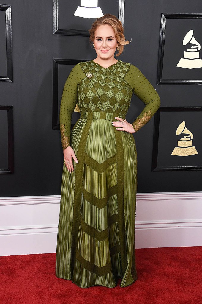 Adele on the 2017 Grammys Red Carpet