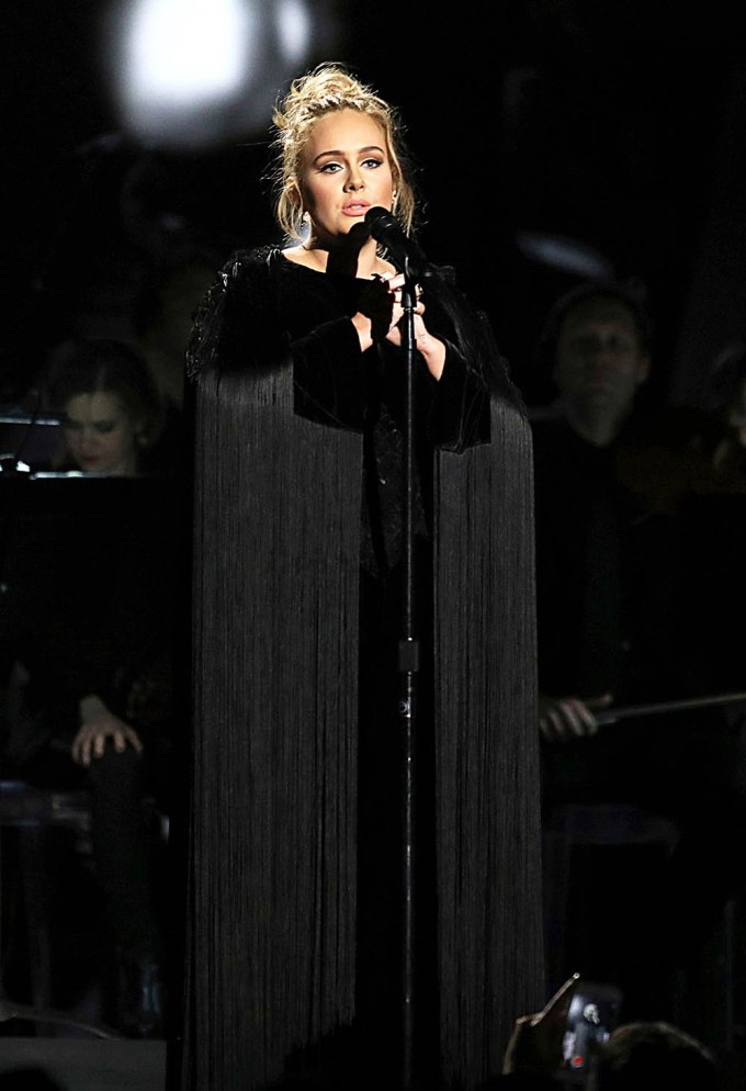 Adele at the 59th Annual Grammy Awards