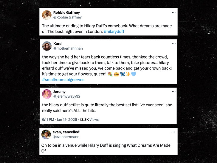 hillary duff performance reactions x 1