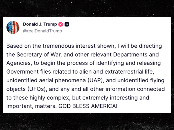 donald trump aliens truth social