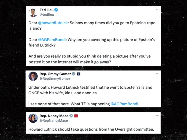 howard lutnick at epstein island reactions x 1