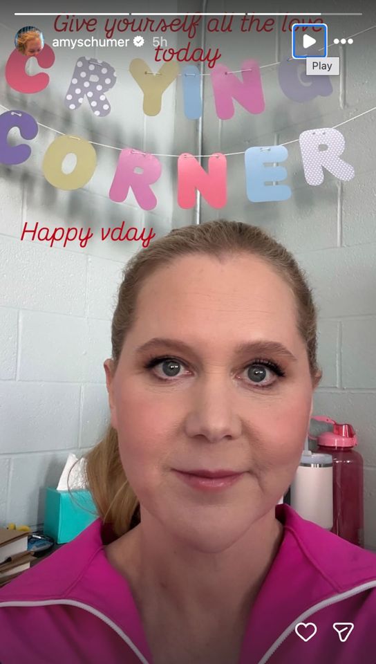 Amy Schumer Celebrates Valentine’s Day with ‘Crying Corner’ amid Divorce Amy Schumer's Valentine's Day 2026 post Amy Schumer/Instagram