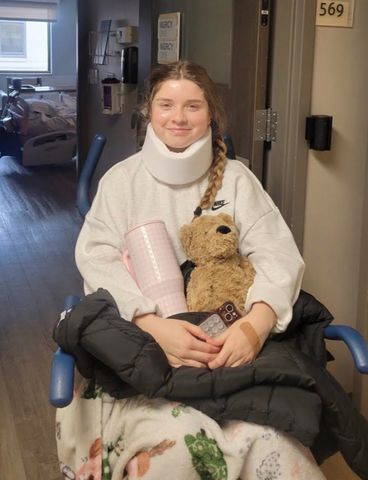 Daniele Gray in the hospital Daniele Gray