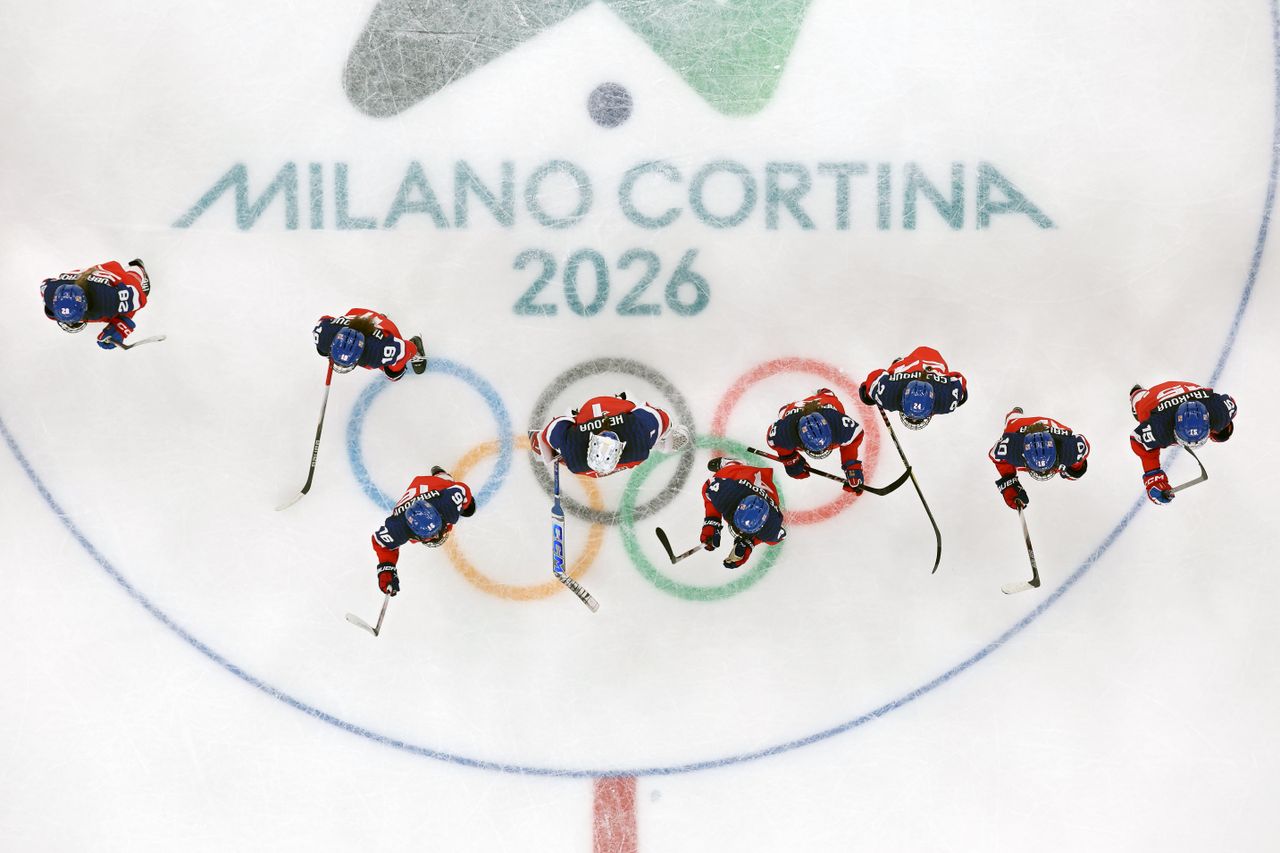 Players of Team Czechia react after their defeat through the shootout during the Women's Preliminary Round Group A match between Czechia and Switzerland on day zero of the Milano Cortina 2026 Winter Olympic games at Milano Santagiulia Ice Hockey Arena on February 06, 2026 in Milan, Italy. Players of Team Czechia react after they're beat by Team Switzerland on Feb. 6. Bruce Bennett/Getty Images
