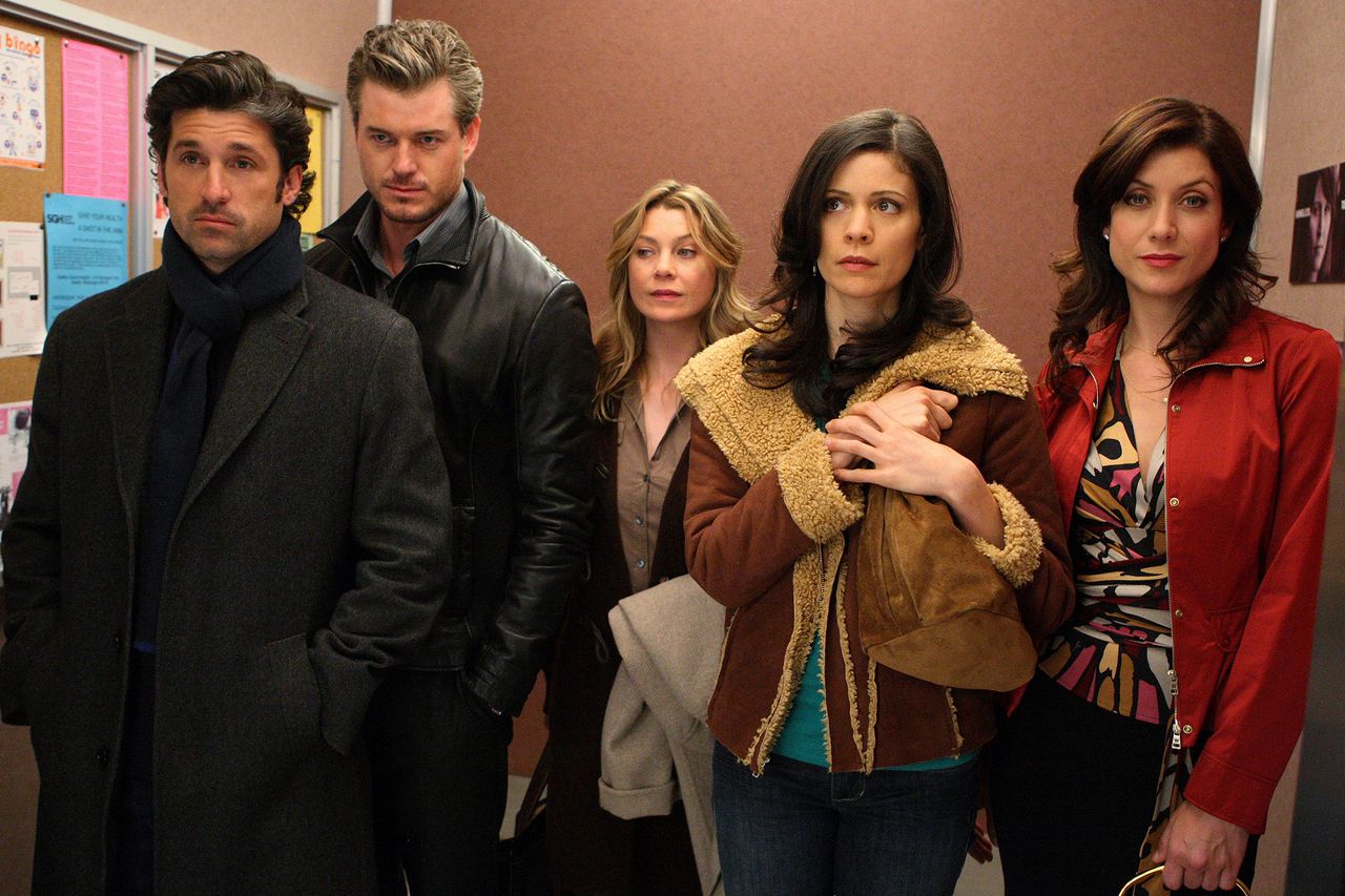 Patrick Dempsey, Eric Dane, Ellen Pompeo, Lauren Stamile and Kate Walsh on Grey’s Anatomy Patrick Dempsey, Eric Dane, Ellen Pompeo, Lauren Stamile and Kate Walsh on Grey’s AnatomyCredit: Craig Sjodin/Disney General Entertainment Content via Getty